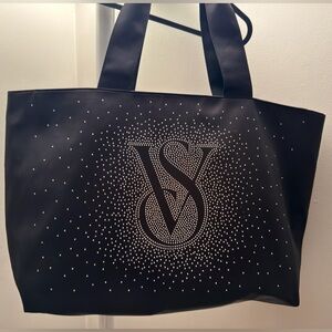 Victoria's Secret Black Tote with Rhinestone Accents GWP